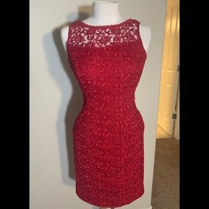 Red lace dress